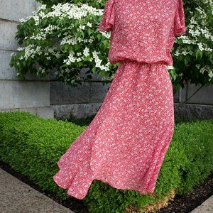 Lady Carol Red Floral Print Dress